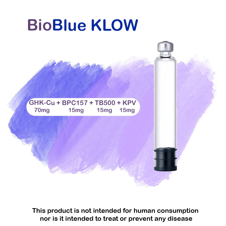 BioBlue KLOW Research Chemicals - GHK-Cu(70mg) + BPC157(15mg) + TB500(15mg) + KPV(15mg)